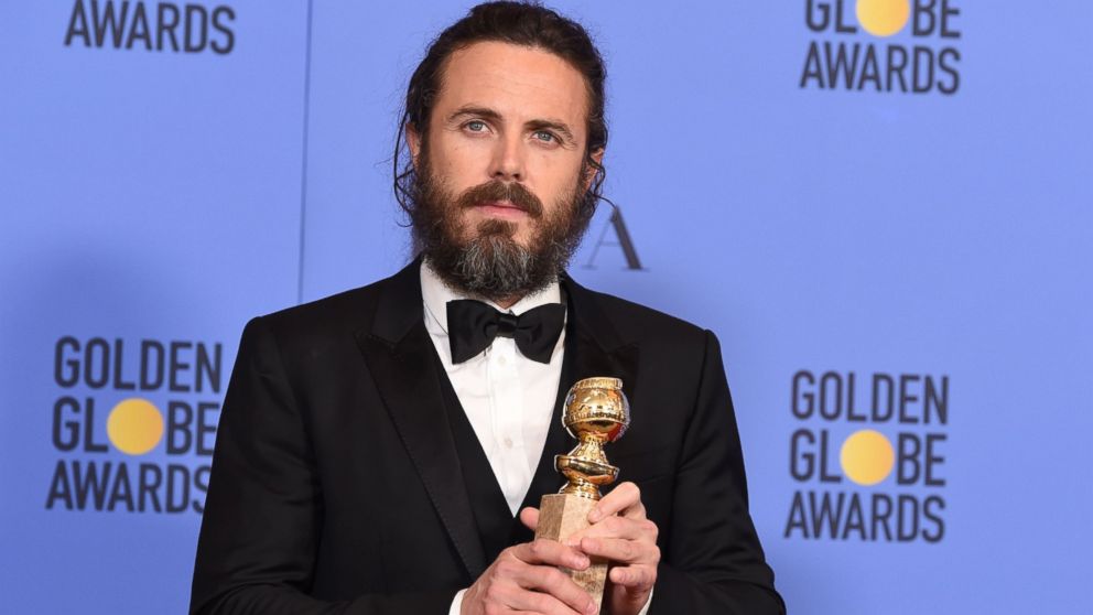 Casey Affleck poses in the press room at the 74th Annual Golden Globe Awards held at the Beverly Hilton Hotel, Jan. 8, 2017.