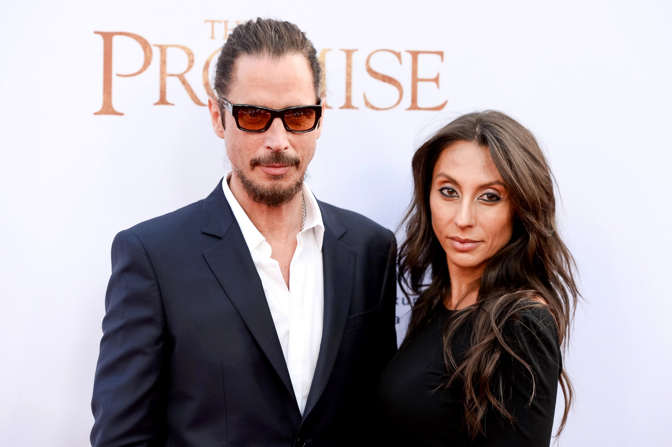 PHOTO: Chris Cornell and Vicky Karayiannis arrive to the Los Angeles premiere of "The Promise" at TCL Chinese Theatre on April 12, 2017, in Hollywood, Calif.