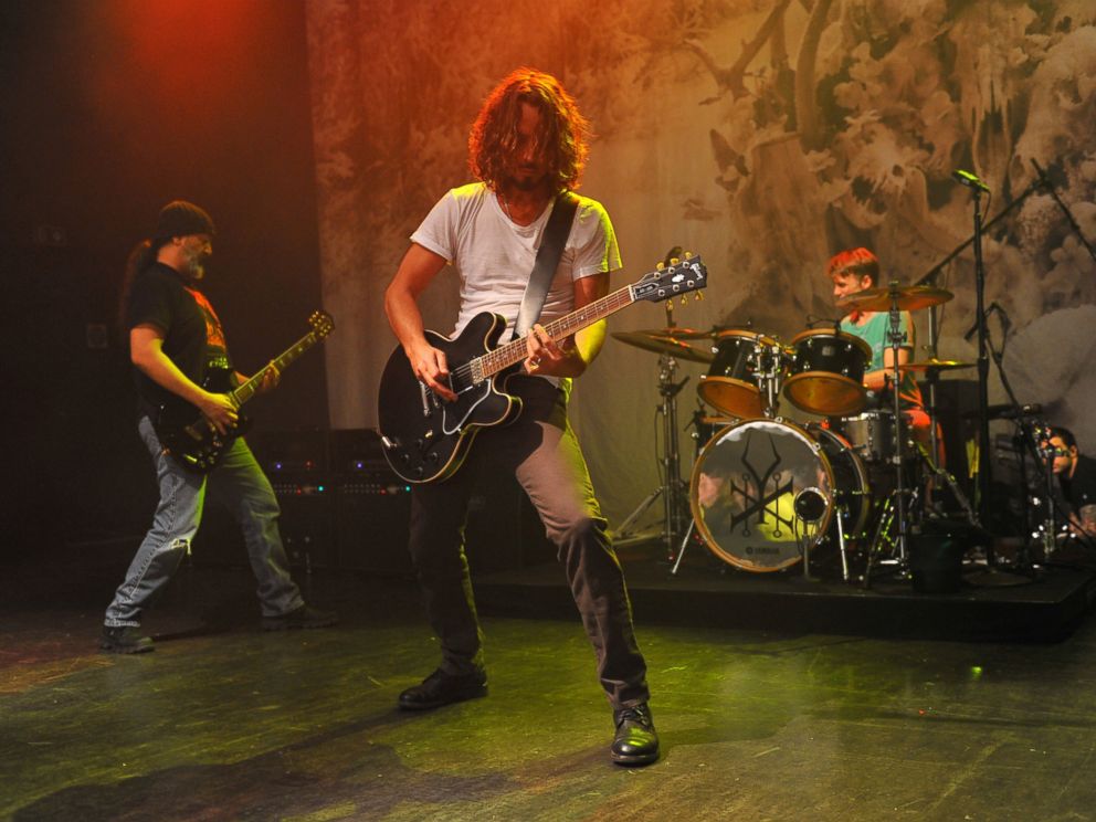 PHOTO: Kim Thayil, Chris Cornell and Matt Cameron of Soundgarden perform on stage at Shepherds Bush Empire, Nov. 9, 2012, in London.