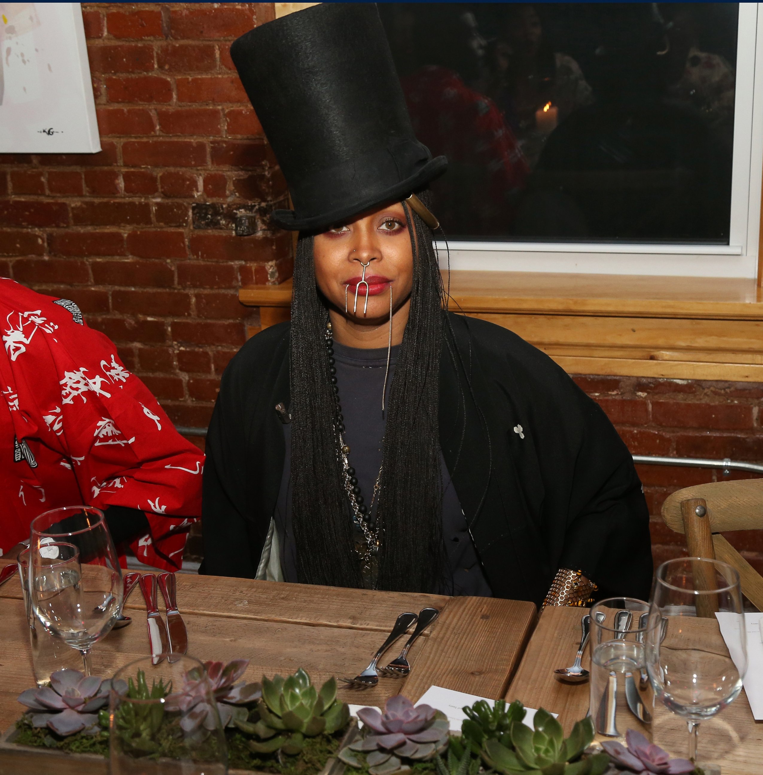 PHOTO: Erykah Badu attends the Soul Train Soul Food Vegan Dinner Party, Nov. 21, 2016 in New York City.  
