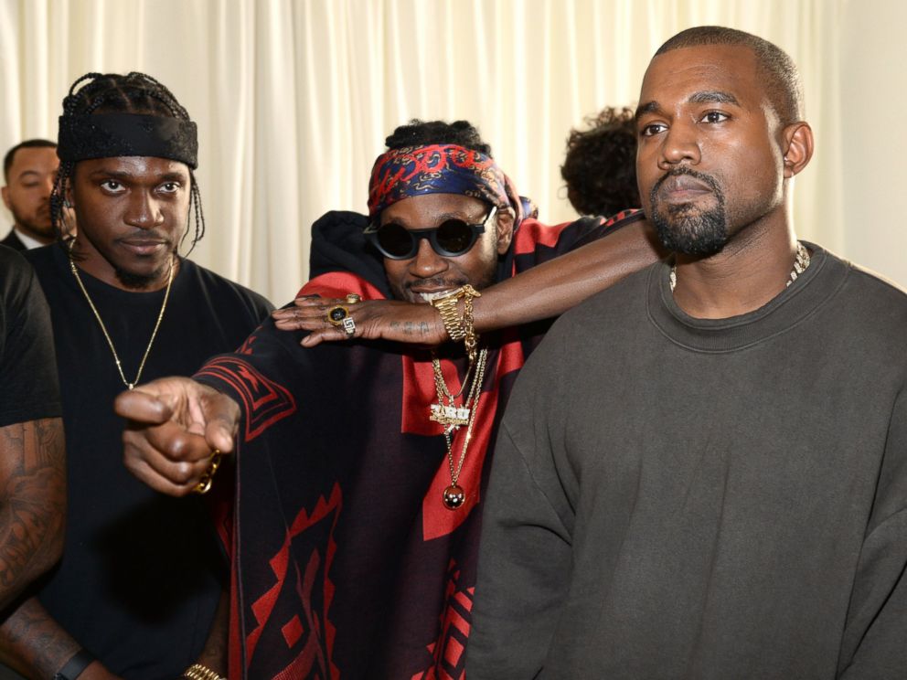 PHOTO: 2 Chainz and Kanye West attend Kanye West Yeezy Season 2 during New York Fashion Week at Skylight Modern, Sept. 16, 2015, in New York City.