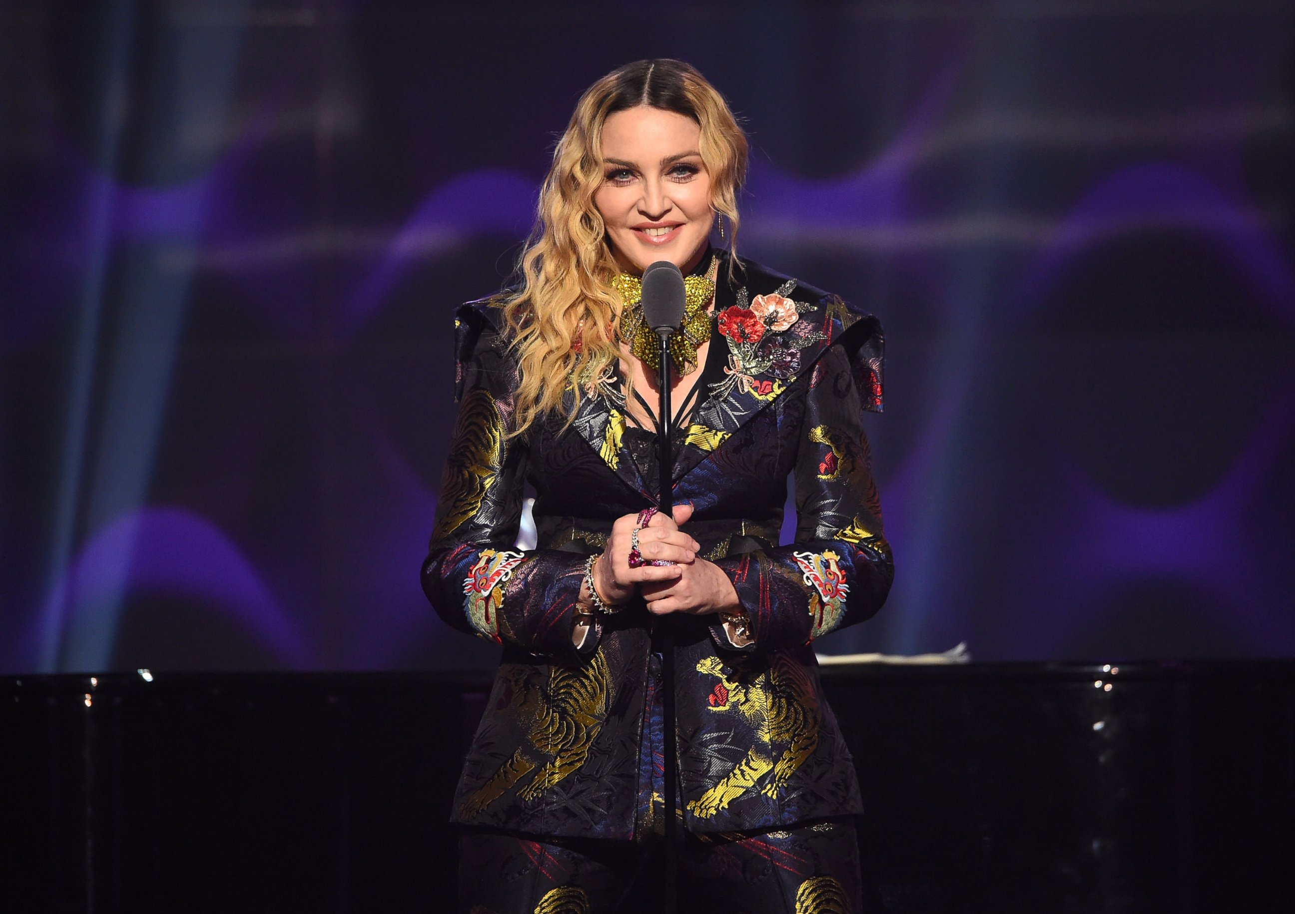 PHOTO: Madonna speaks on stage at the Billboard Women in Music 2016 event, Dec. 9, 2016, in New York City.