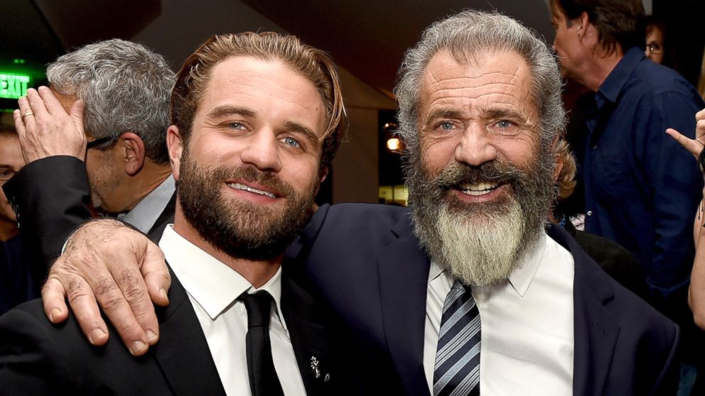 PHOTO: Mel Gibson and his son actor Milo Gibson, left, pose at the after party for a screening of Summit Entertainment's "Hacksaw Ridge" at the Academy of Motion Picture Arts and Sciences, Oct. 24, 2016, in Beverly Hills, California.
