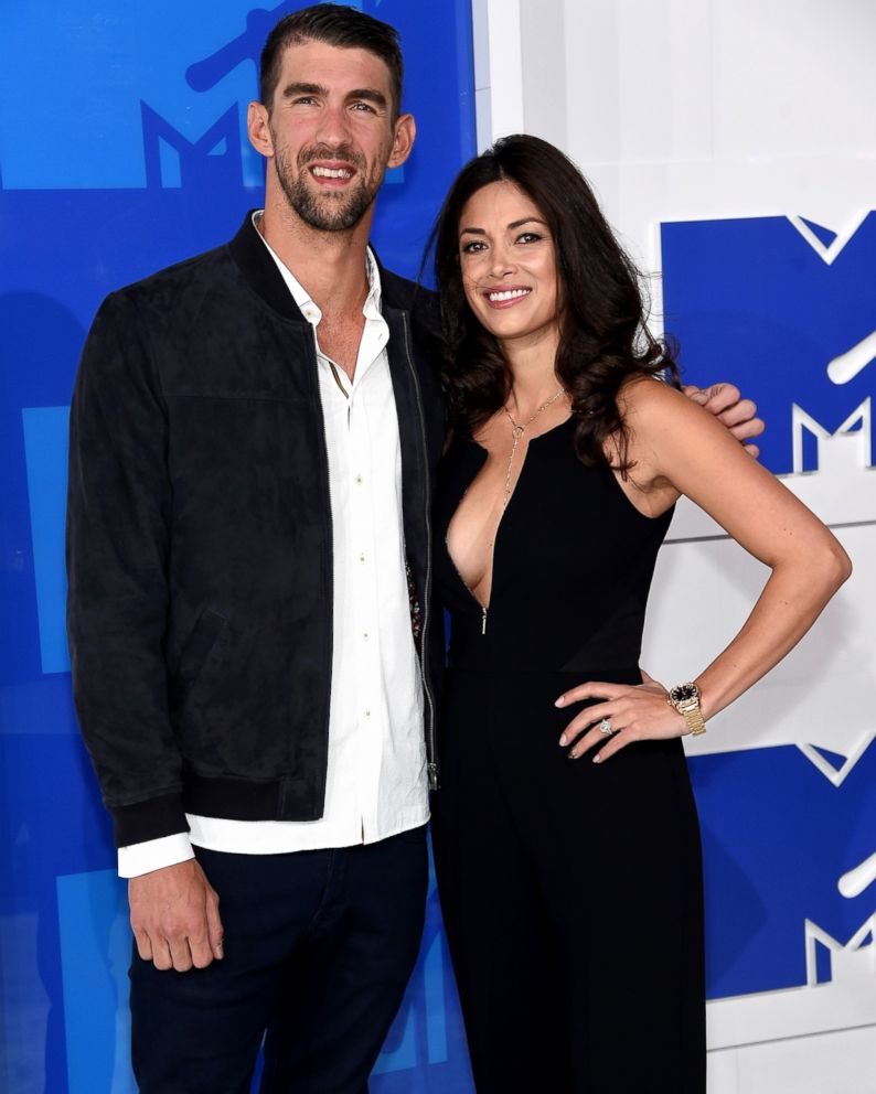 PHOTO: Olympian Michael Phelps and finace Nicole Johnson attend the 2016 MTV Video Music Awards at Madison Square Garden, Aug. 28, 2016, in New York City. 