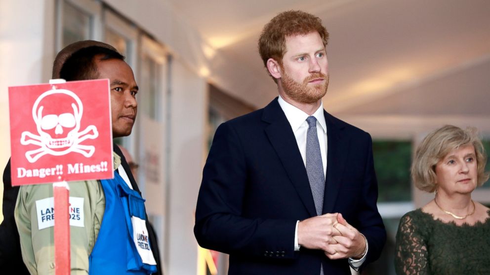 Prince Harry attends The Landmine Free World 2025 reception on International Mine Awareness Day, April 4, 2017, in London.