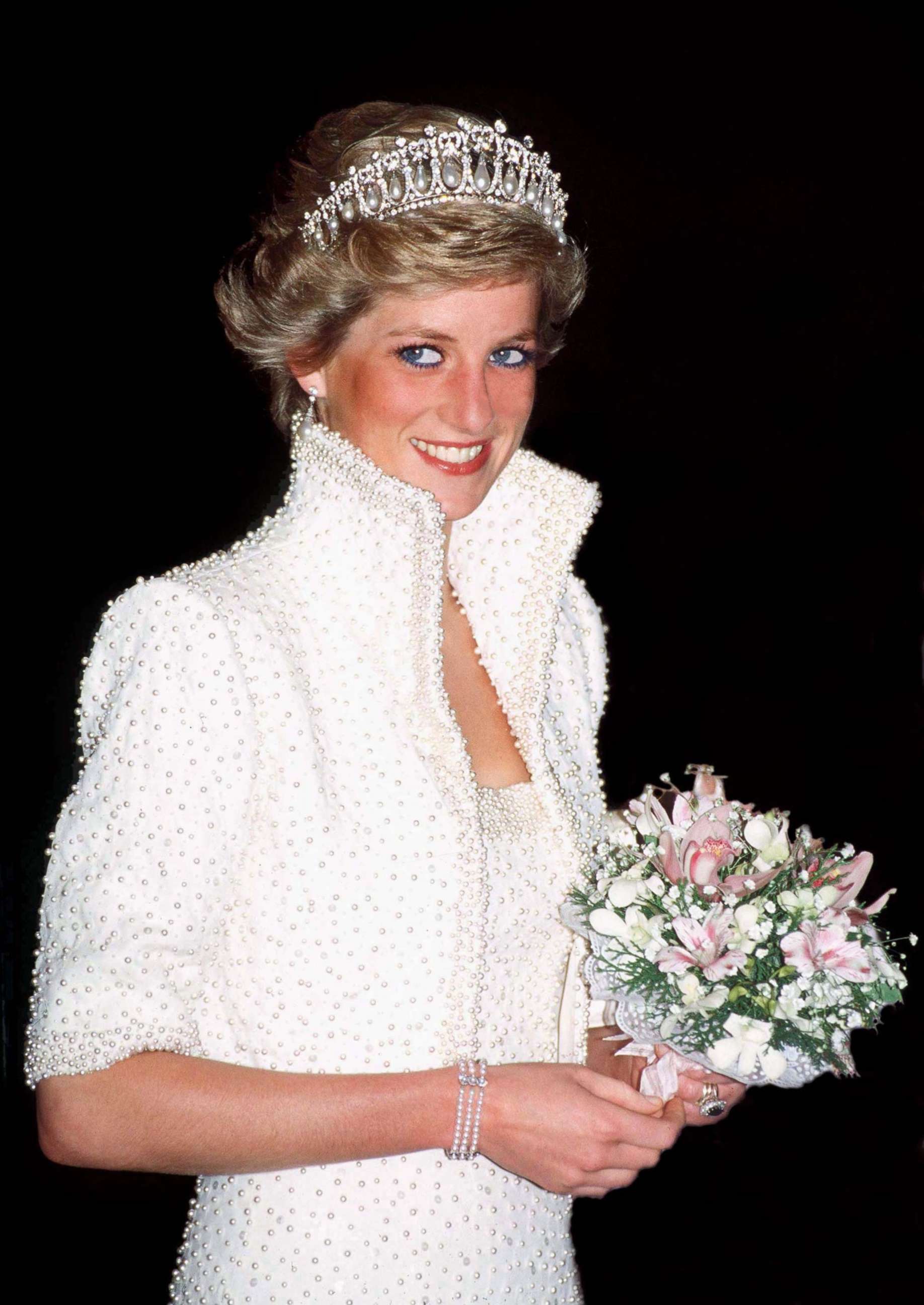 PHOTO: Princess Diana, Princess of Wales, is pictured in Hong Kong wearing an outfit designed by fashion designer Catherine Walker, Nov. 10, 1989. 