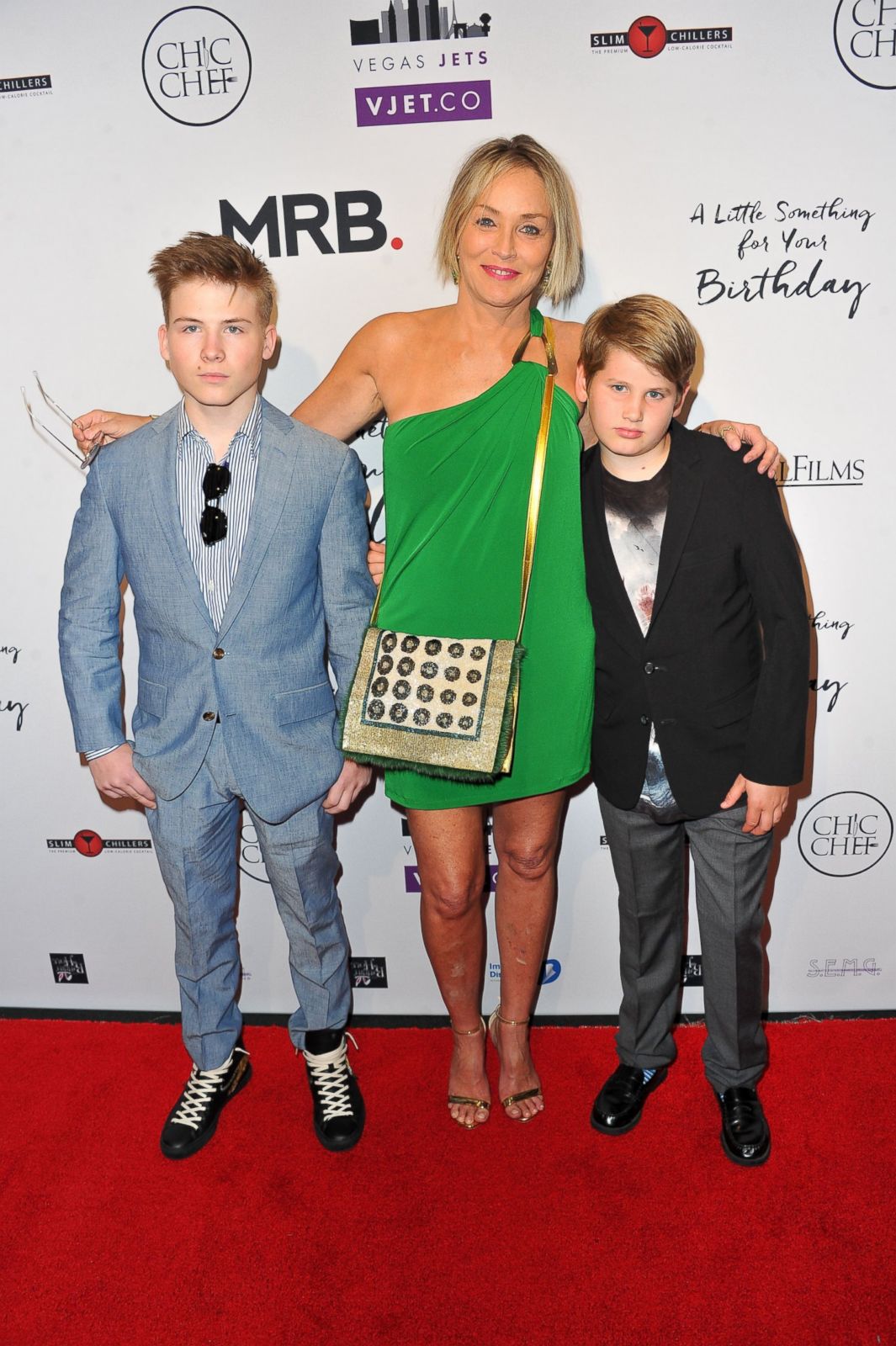 Sharon Stone takes two of her sons to a premiere Picture ...