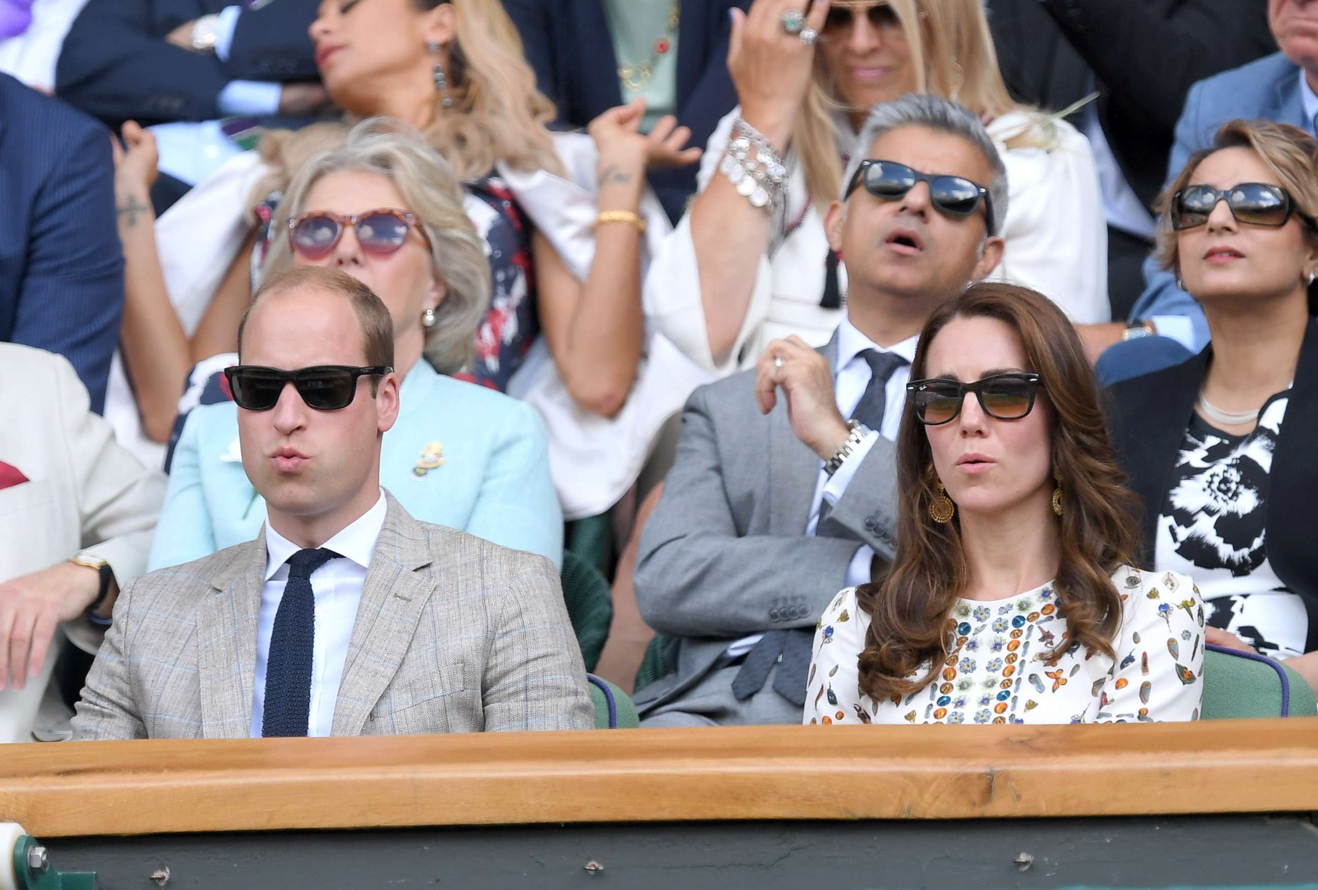 PHOTO: Catherine, Duchess of Cambridge and Prince William, Duke of Cambridge attend the Men's Final of the Wimbledon Tennis Championships between Milos Raonic and Andy Murray at Wimbledon in this  July 10, 2016 file photo in London.