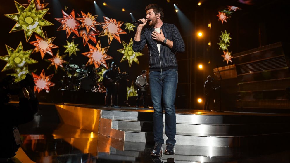 Singer Brett Eldredge rehearses onstage during the 51st Academy of Country Music Awards at MGM Grand Garden Arena on March 31, 2016 in Las Vegas, Nevada. 