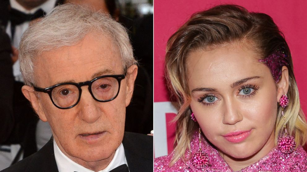 Woody Allen attends the "Irrational Man" Premiere during the 68th annual Cannes Film Festival on May 15, 2015 in Cannes, France. | Recording artist Miley Cyrus attends ONE and (RED)'s "It Always Seems Impossible Until It Is Done" event held at Carnegie Hall on Dec. 1, 2015 in New York City.  