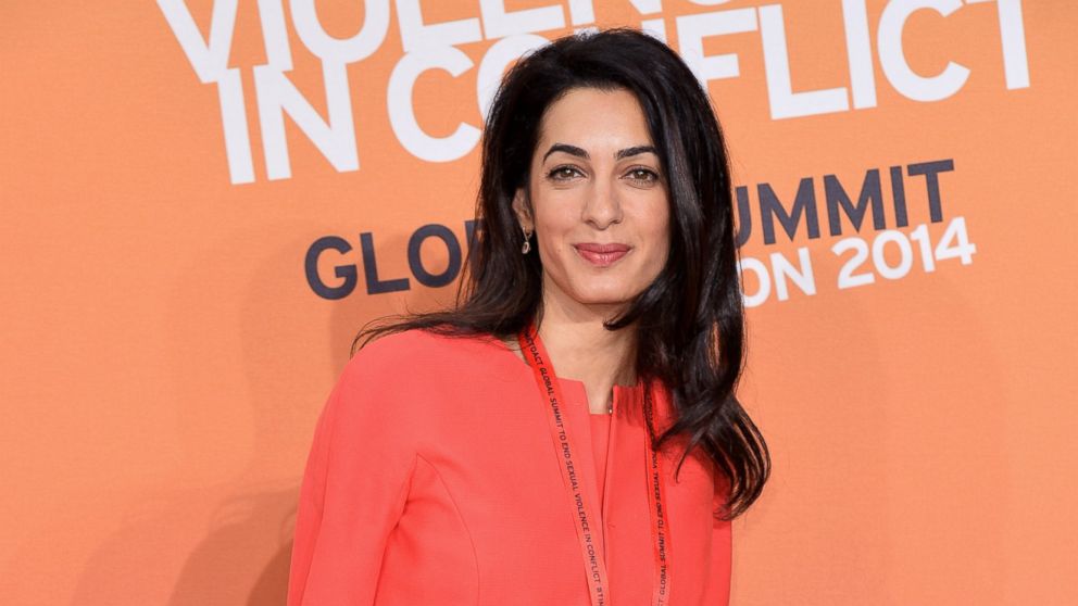 Amal Alamuddin attends the Global Summit to End Sexual Violence in Conflict at ExCel June 12, 2014, in London.