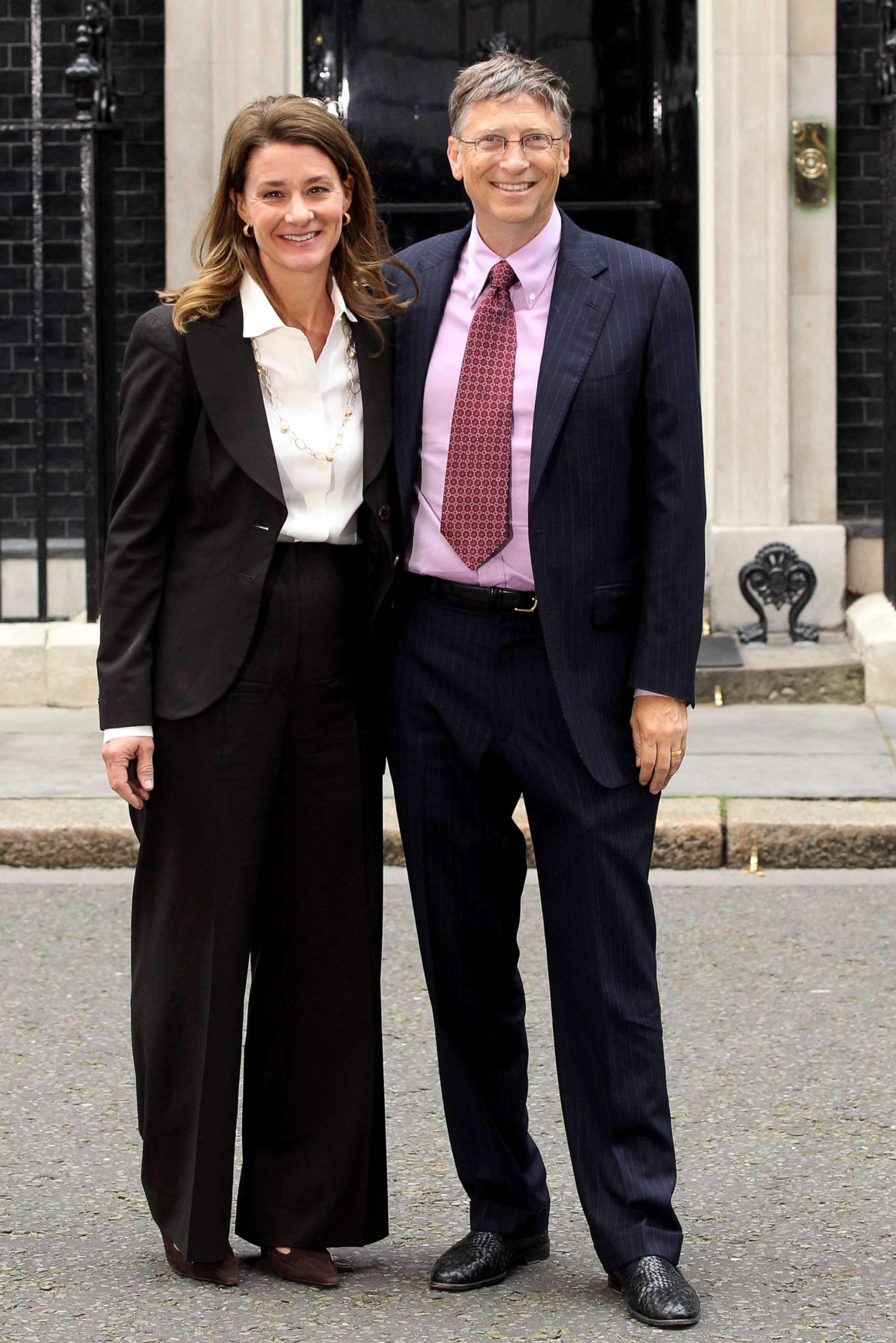 PHOTO: Melinda and Bill Gates pose for photographs outside Number 10 Downing Street,  in this Oct. 18, 2010 file photo in London.