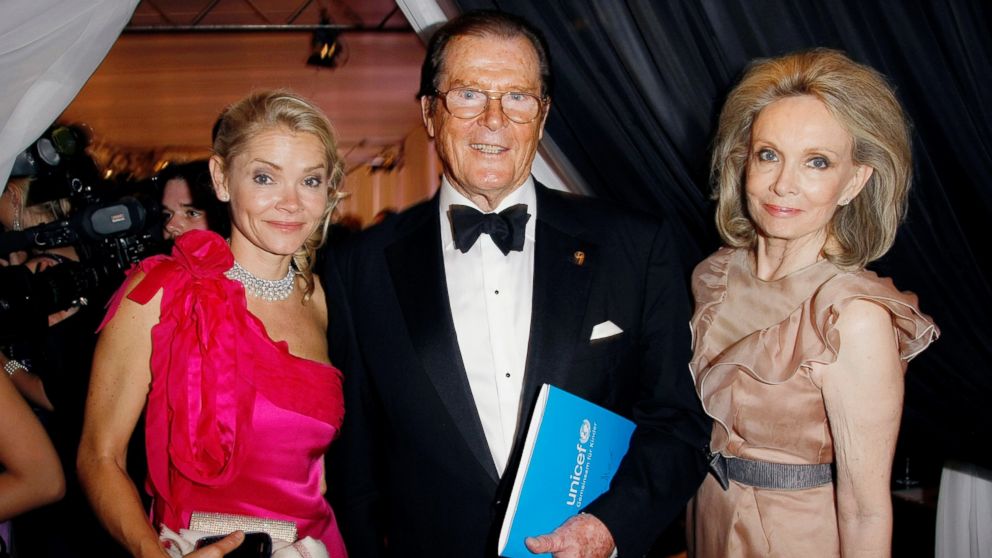 Actor Roger Moore and partner Kiki Tholstrup and her daughter Christina Knudsen attend An Evening For Africa (Ein Abend Fuer Afrika) at the Burda Medien Park, on June 7, 2010, in Offenburg, Germany. 