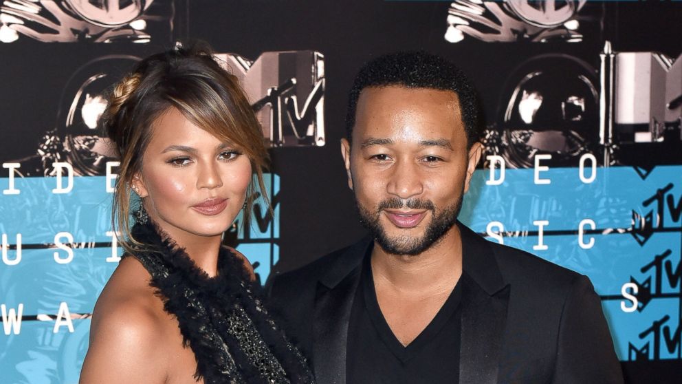 Chrissy Teigen and John Legend arrives to the 2015 MTV Video Music Awards at Microsoft Theater, Aug. 30, 2015, in Los Angeles.
