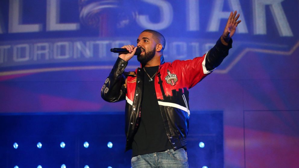 Rapper, Drake announces the starters before the NBA All-Star Game as part of 2016 NBA All-Star Weekend on Feb. 14, 2016 at the Air Canada Centre in Toronto.