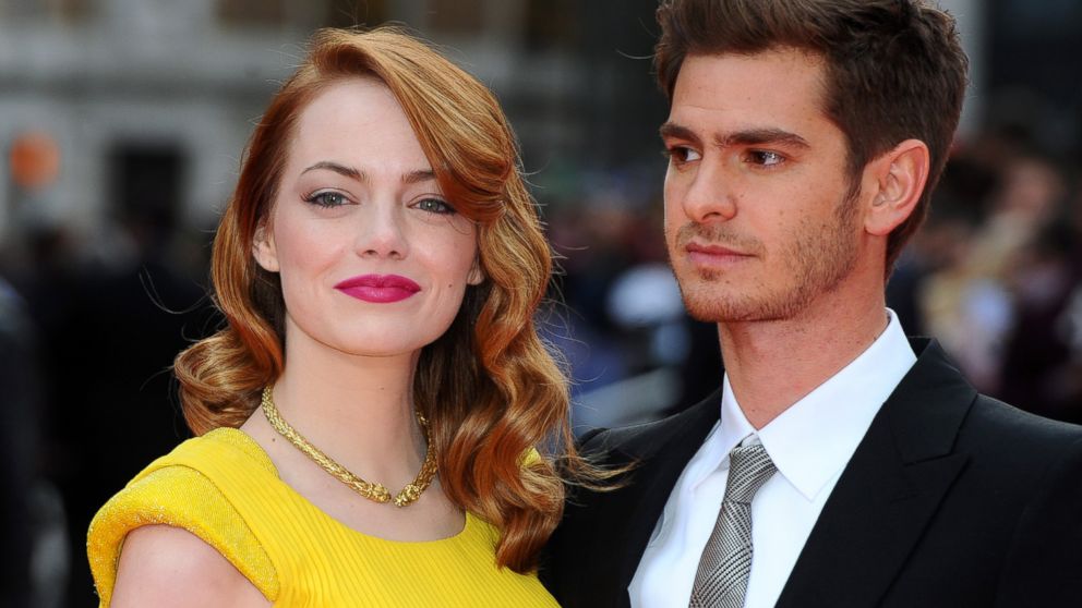 Emma Stone and Andrew Garfield attend the World Premiere of "The Amazing Spider-Man 2" at Odeon Leicester Square, April 10, 2014 in London. 