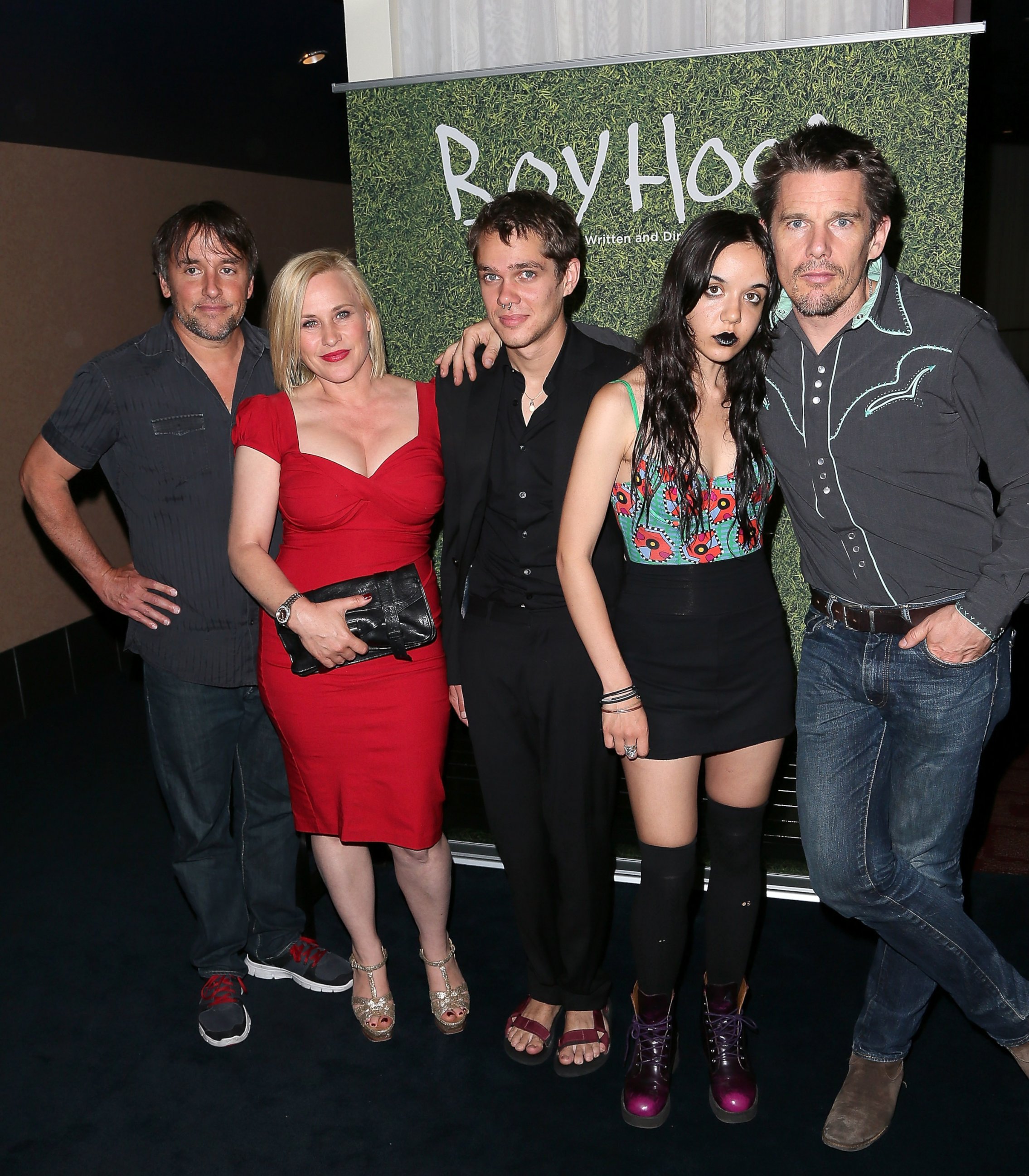 PHOTO: Director Richard Linklater and actors Patricia Arquette, Ellar Coltrane, Lorelei Linklater and Ethan Hawke attend a screening of IFC Films' "Boyhood" at ArcLight Hollywood on June 16, 2014 in Hollywood, California.