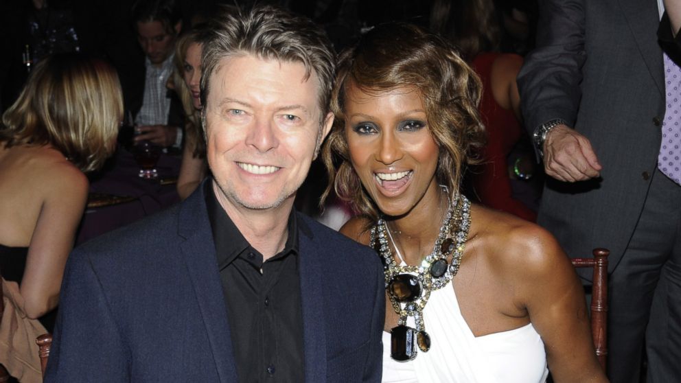 David Bowie and Iman inside Keep A Child Alive's 5th annual Black Ball at Hammerstein Ballroom, on Nov. 13, 2008, in New York City. 