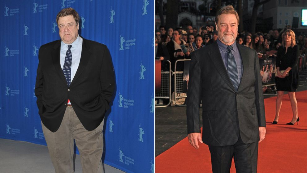 PHOTO: Before and after images of actor John Goodman on Feb. 7, 2009 in Berlin and again on Oct. 8, 2015 in London.
