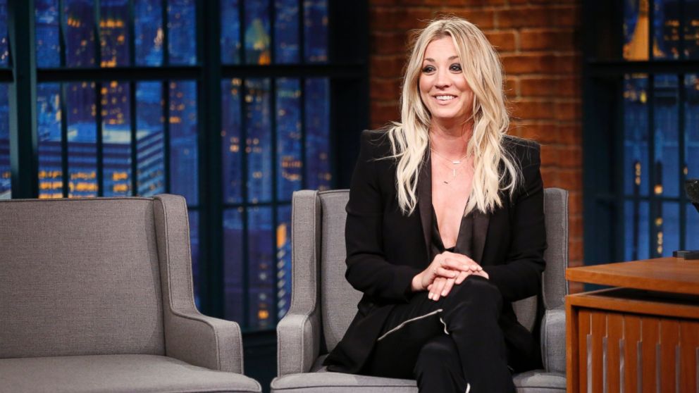 Actress Kaley Cuoco during an interview on "Late Night With Seth Meyers," May 10, 2016.