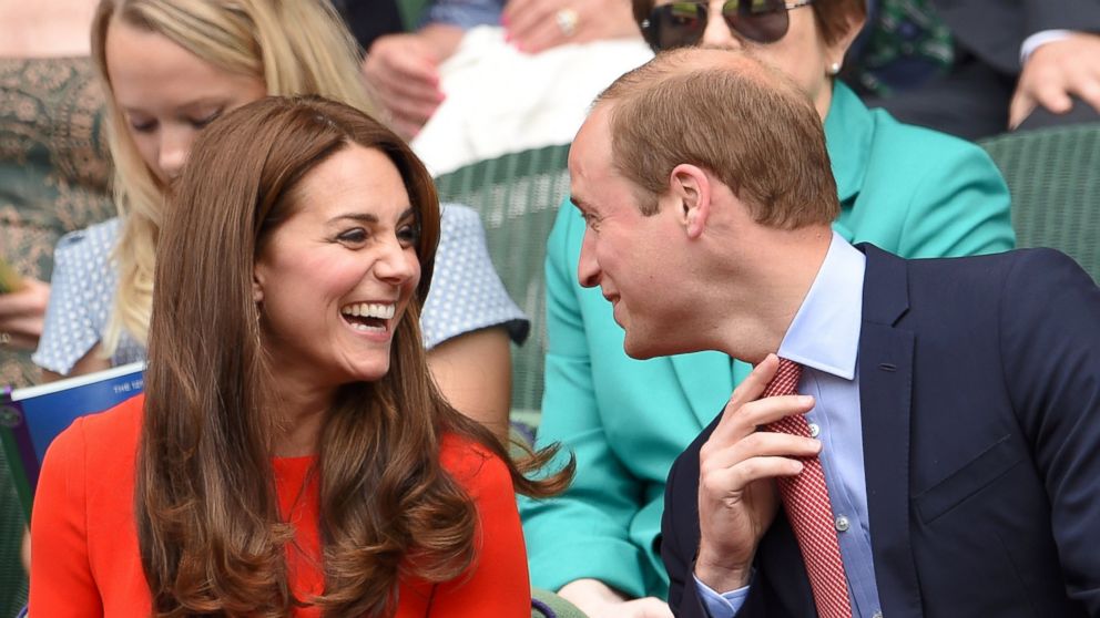 Catherine, Duchess of Cambridge and Prince William, Duke of Cambridge attend day nine of the Wimbledon Tennis Championships at Wimbledon, July 8, 2015, in London. 