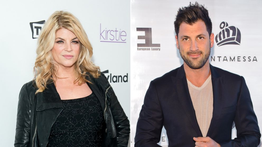 PHOTO: Left, Actress Kirstie Alley attends the "Kirstie" series premiere party at Harlow in this Dec. 3, 2013, file photo in New York City; right,  Maksim Chmerkovskiy attends the 2014 Cantamessa Collection Preview on June 5, 2014 in Chicago, Illinois. 