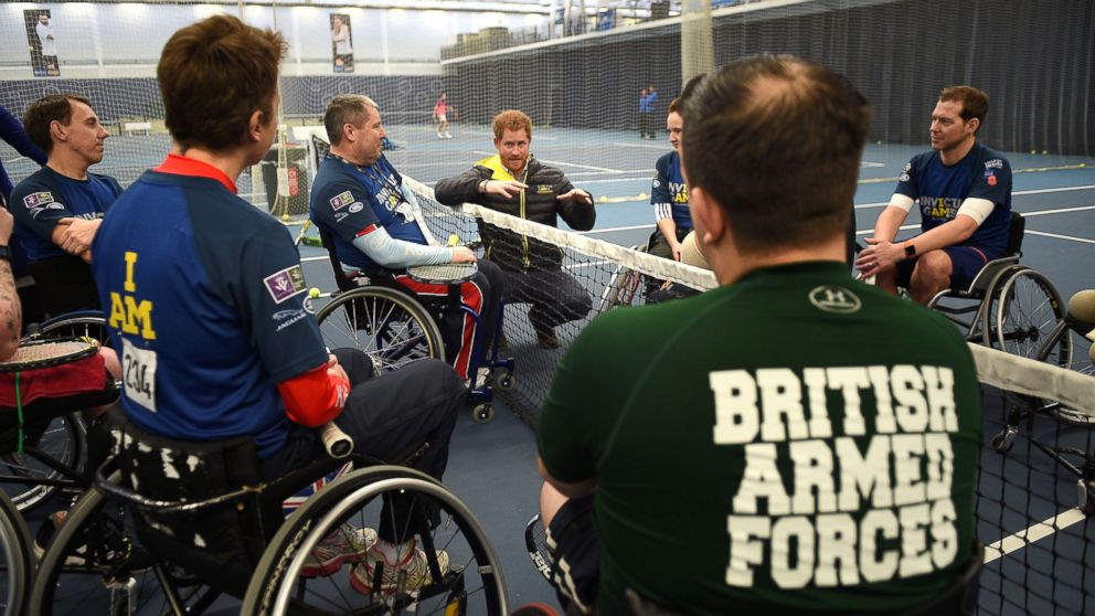 Prince Harry speaks as he attends the Invictus Games Orlando British team trials at the University of Bath on Jan. 29, 2016 in Bath, England.  