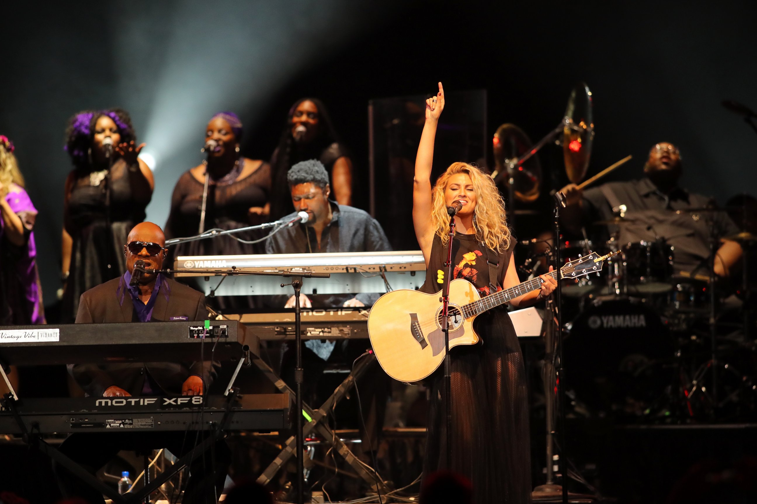 PHOTO: Stevie Wonder and Tori Kelly perform during the "Official Prince Tribute-A Celebration of Life and Music," concert at Xcel Energy Center, on Oct. 13, 2016, in St Paul, Minnesota.