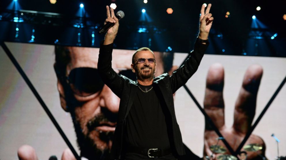 PHOTO: Ringo Starr performs onstage during the 30th Annual Rock And Roll Hall Of Fame Induction Ceremony at Public Hall, April 18, 2015, in Cleveland.