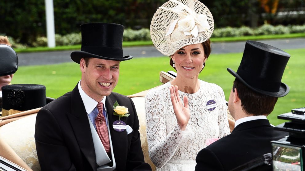 Prince William, Duke of Cambridge, and Catherine, Duchess of Cambridge, arrive in an open carriage to attend Day 2 of Royal Ascot on June 15, 2016 in Ascot, England.