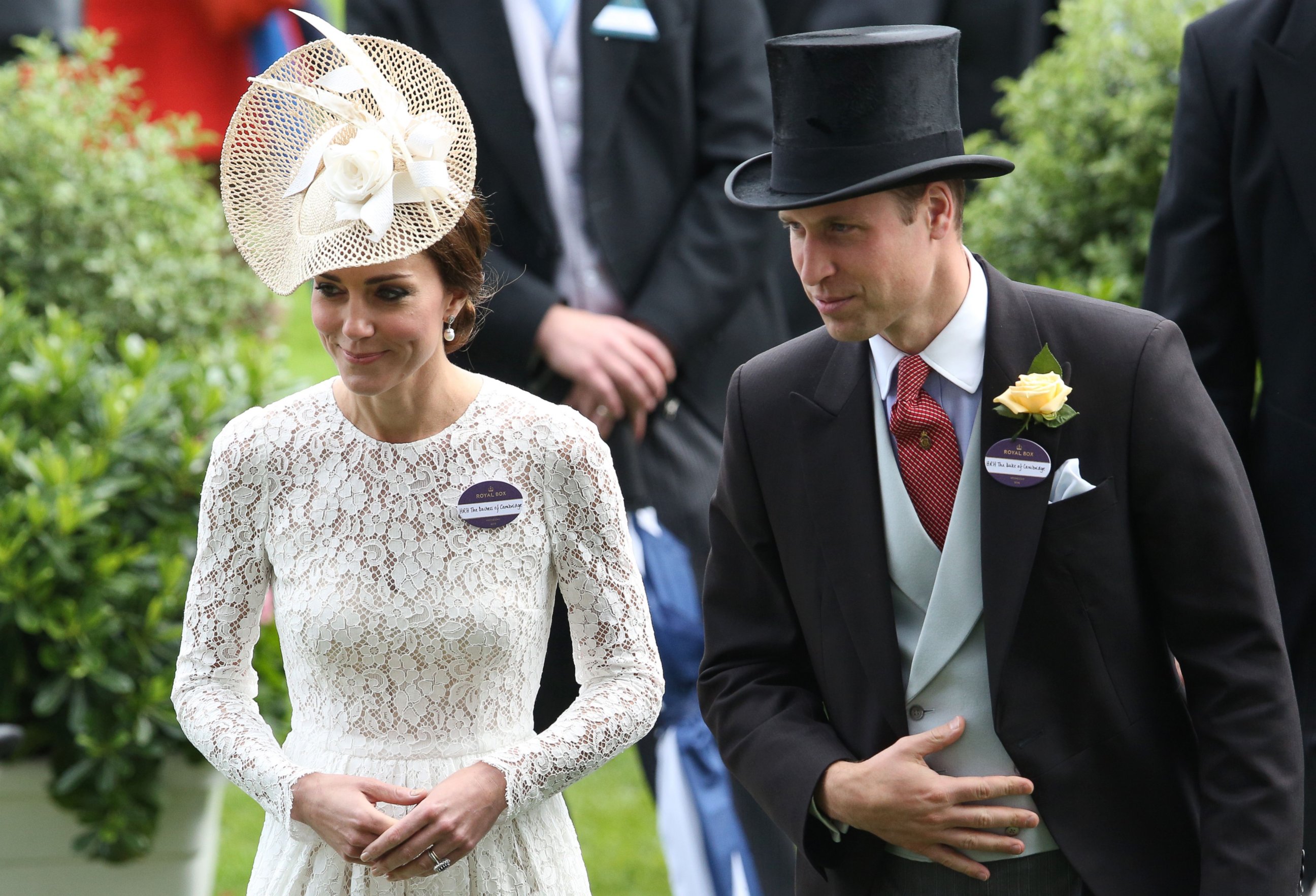PHOTO: Prince William, Duke of Cambridge, and Catherine, Duchess of Cambridge, attend the second day of the Royal Ascot horse racing meet in Ascot, west of London on June 15, 2016. 