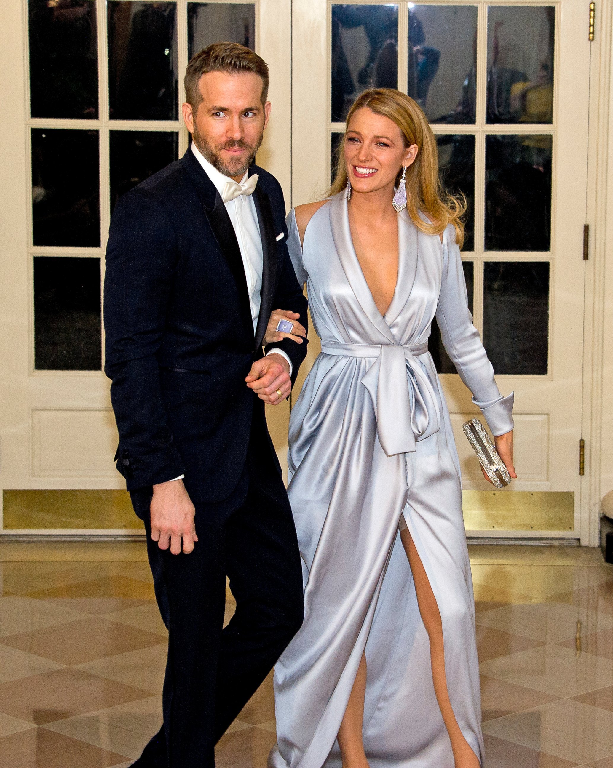PHOTO: Actors Ryan Reynolds and Blake Lively arrive for the State Dinner in honor of Prime Minister Trudeau and Mrs. Sophie Trudeau of Canada at the White House, March 10, 2016, in Washington.