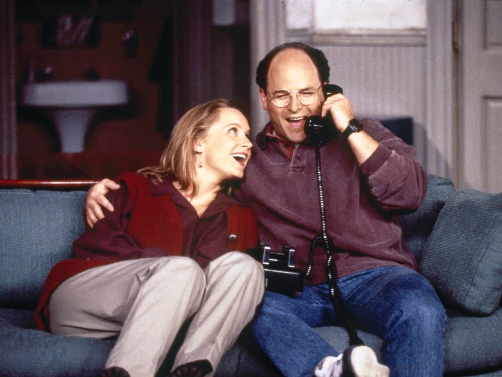 PHOTO: Susan Ross (Heidi Swedberg) and George Costanza (Jason Alexander) become engaged in the Season 7 premiere episode of Seinfeld, titled The Engagement. The episode first aired Sept. 21, 1995.