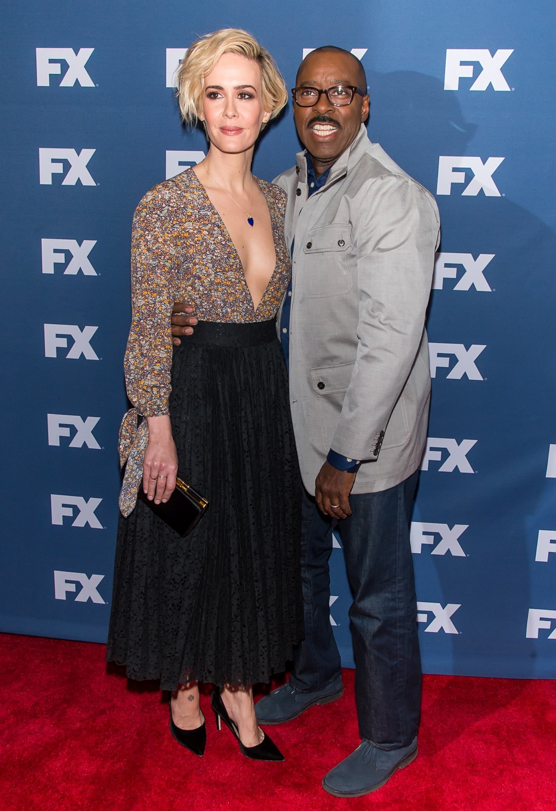 PHOTO: Sarah Paulson and Courtney B. Vance attend FX Networks Upfront Screening Of 'The People v. O.J. Simpson: American Crime Story' on March 30, 2016 in New York.  