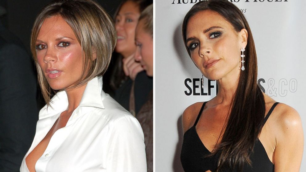Victoria Beckham seen left during the Olympus Fashion Week Spring 2007 and seen right at the Harper's Bazaar Women of the Year awards on Nov. 5, 2013. 