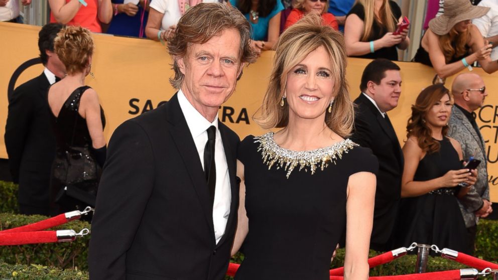 William H. Macy and  Felicity Huffman arrive at the 21st Annual Screen Actors Guild Awards at The Shrine Auditorium,  Jan. 25, 2015, in Los Angeles. 