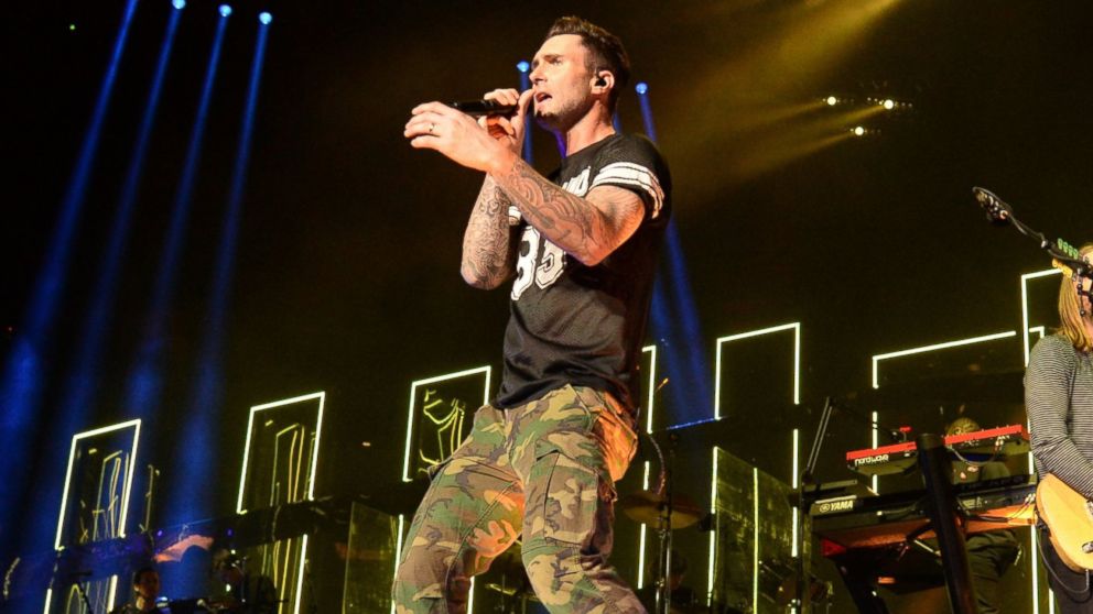 Adam Levine of Maroon 5 performs onstage during the "V" tour at Madison Square Garden, March 5, 2015, in New York. 