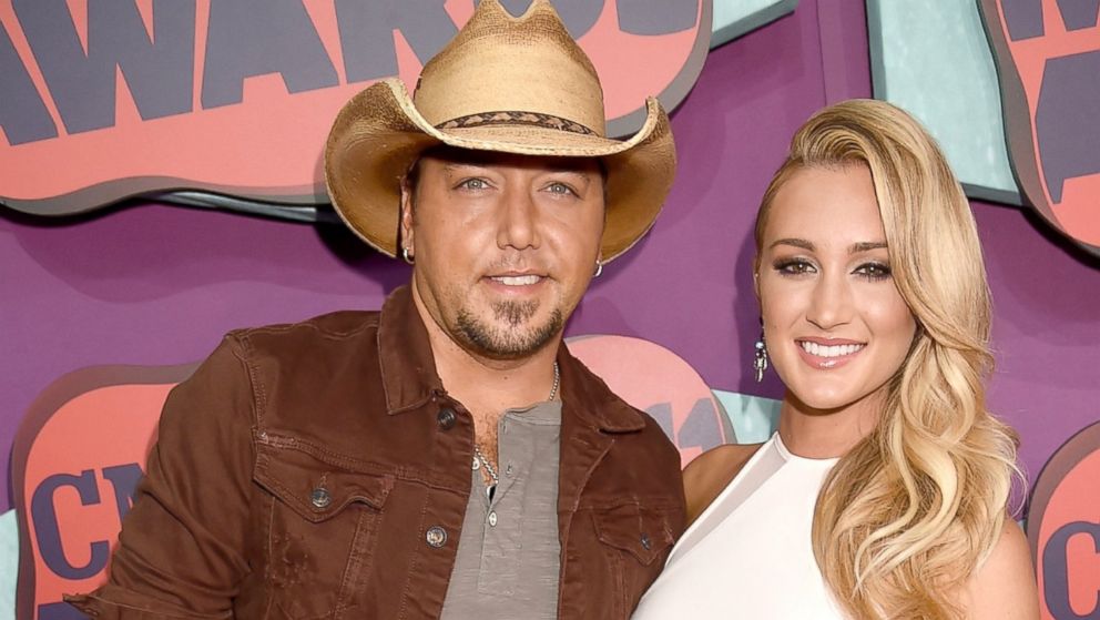 Jason Aldean and Brittany Kerr attend the 2014 CMT Music awards at the Bridgestone Arena, June 4, 2014, in Nashville.