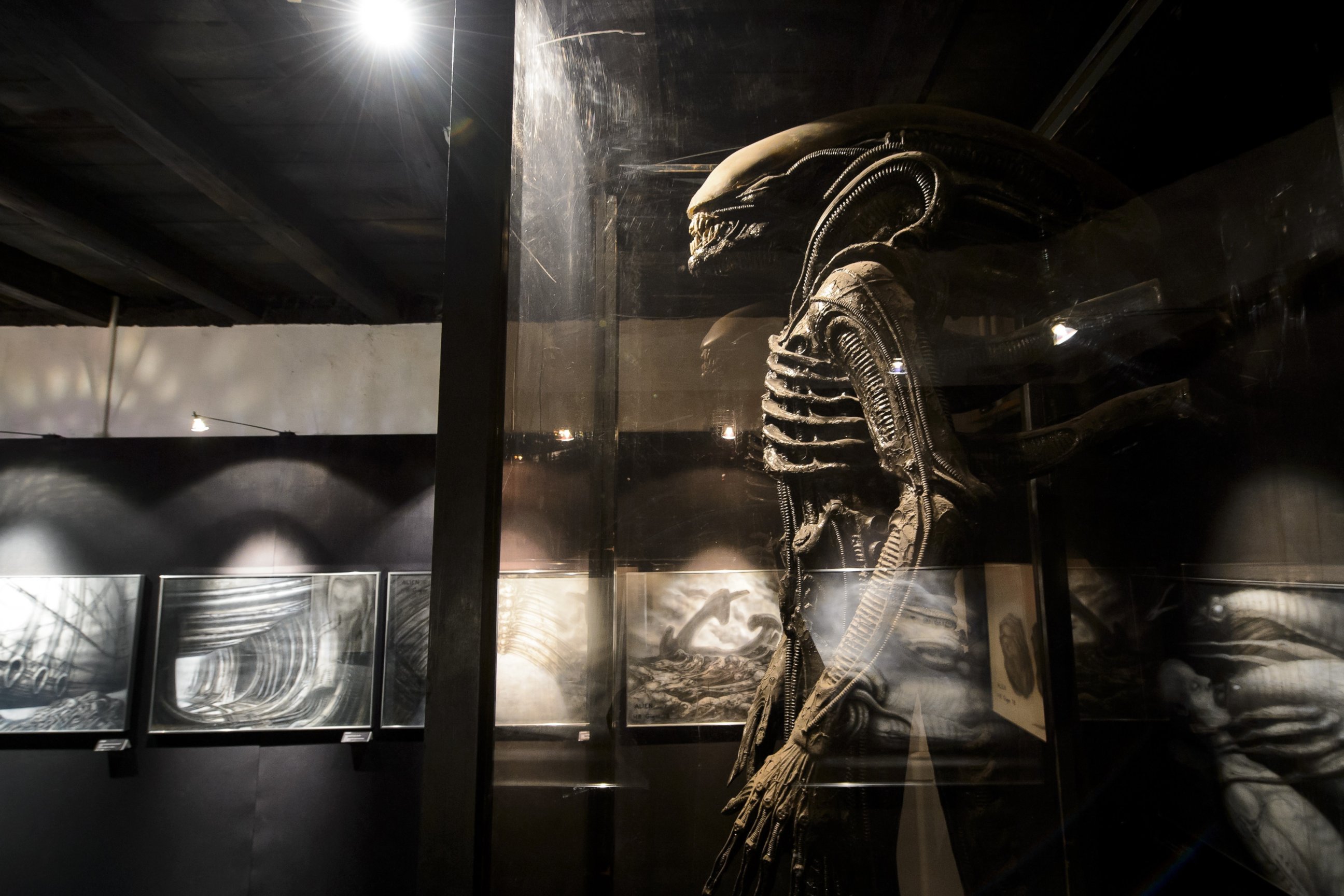 PHOTO: A costume made for the  film "Alien" is displayed at the HR Giger Museum on May 13, 2014 in Gruyeres. 