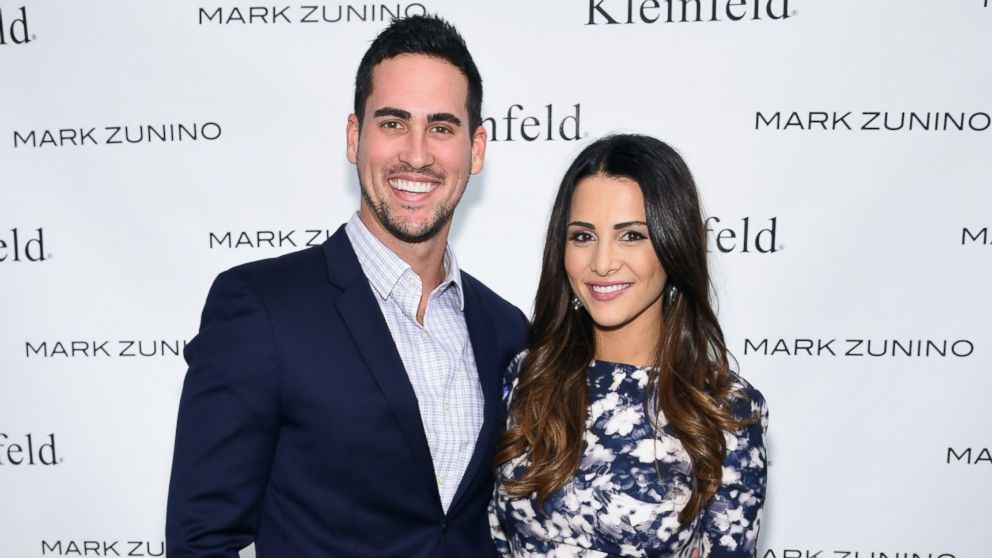 PHOTO: Television personalities Josh Murray, left, and Andi Dorfman attend front row at The Mark Zunino For Kleinfeld 2015 Runway Show at Kleinfeld on Oct. 14, 2014 in New York City.  