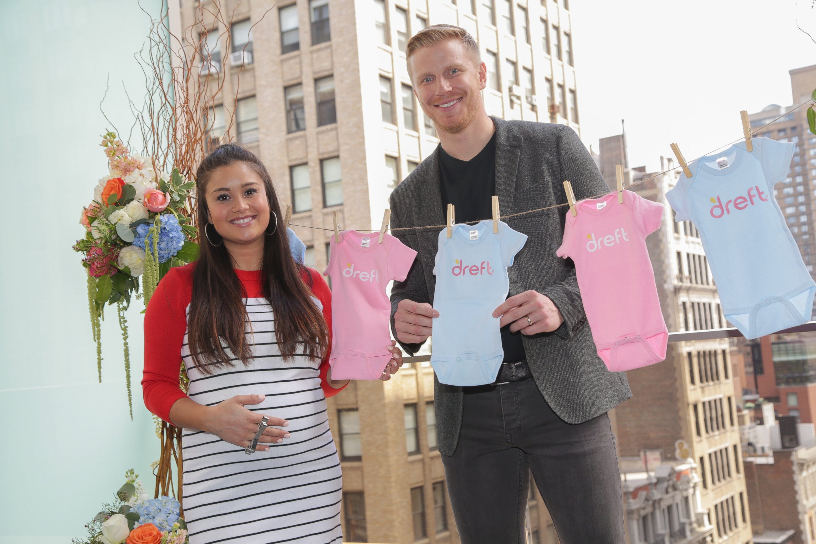PHOTO: Catherine Lowe and Sean Lowe, from "The Bachelor", attend their #Amazinghood baby shower held at Gansevoort Park Avenue, April 27, 2016 in New York.