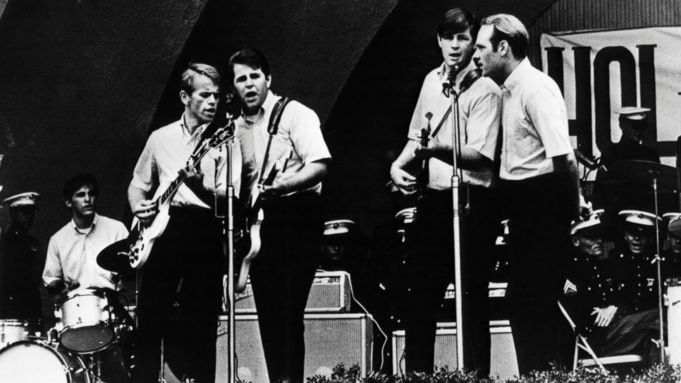 PHOTO:The Beach boys, l-r;  Dennis Wilson, Al Jardine, Carl Wilson, Brian Wilson, Mike Love , performing at the Hollywood Bowl, Oct.19, 1963. 