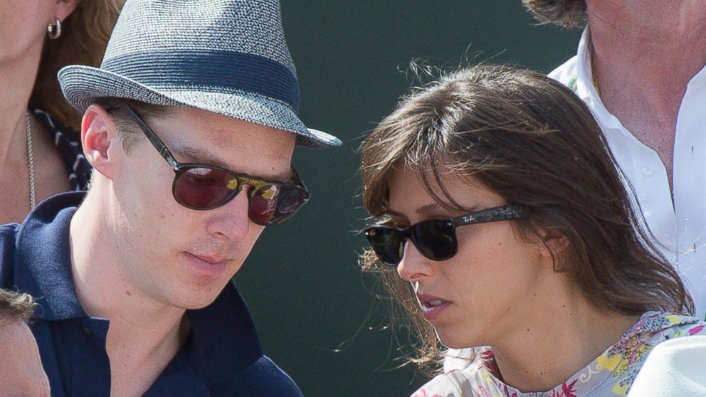 Benedict Cumberbatch and Sophie Hunter attend the Men's Final of Roland Garros French Tennis Open, June 8, 2014 in Paris, France.