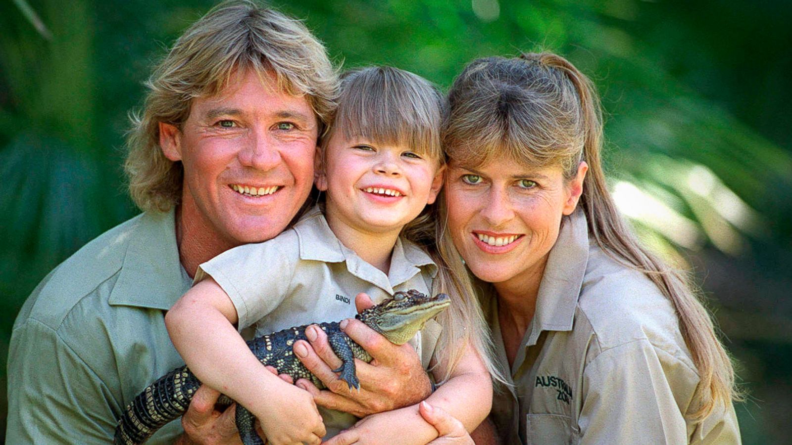 PHOTO: Steve Irwin is seen here with his wife Terri Irwin, daughter Bindi Irwin, and a baby crocodile at Australia Zoo in Queensland, Dec. 14, 2002.