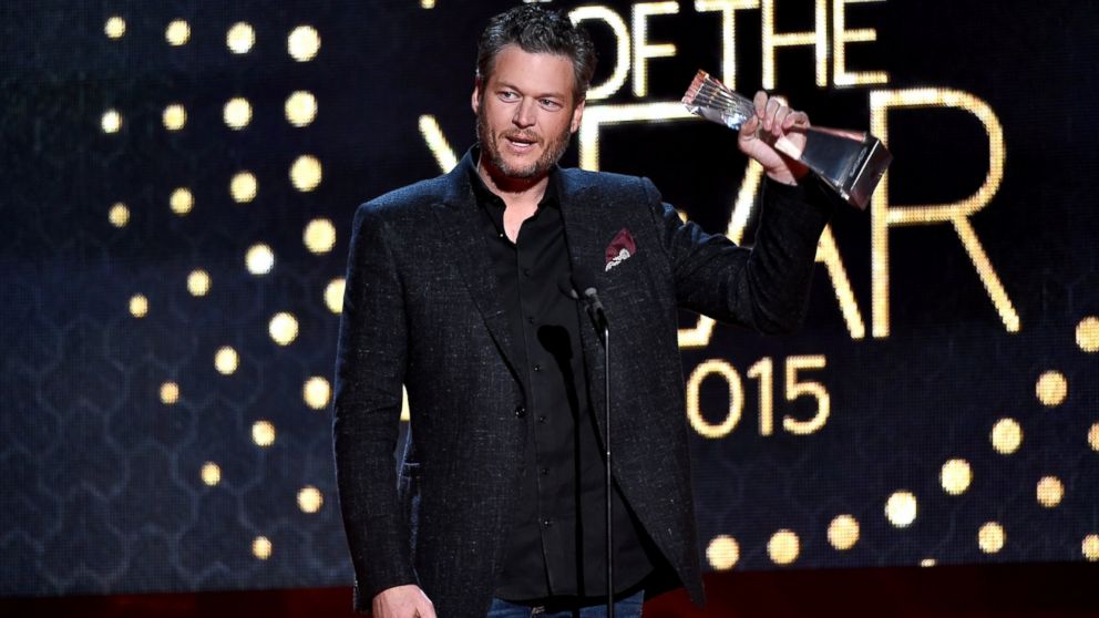 Honoree Blake Shelton accepts an award onstage during the 2015 "CMT Artists of the Year" at Schermerhorn Symphony Center, Dec. 2, 2015, in Nashville,Tenn.