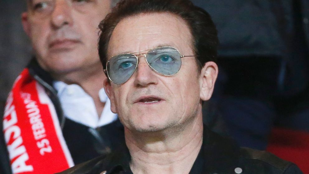 Bono attends the UEFA Champions League round of 16 match between AS Monaco FC and Arsenal FC at Stade Louis II on March 17, 2015 in Monaco.