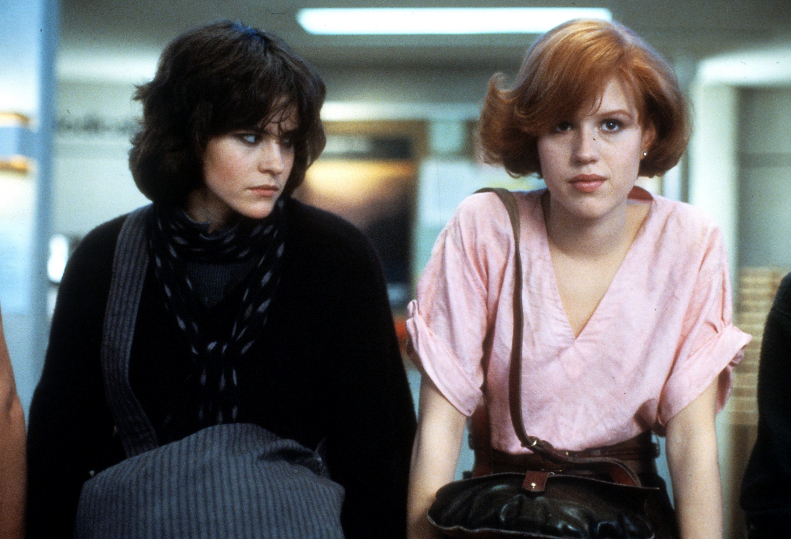 PHOTO: Ally Sheedy and Molly Ringwald in a scene from the film "The Breakfast Club", 1985.