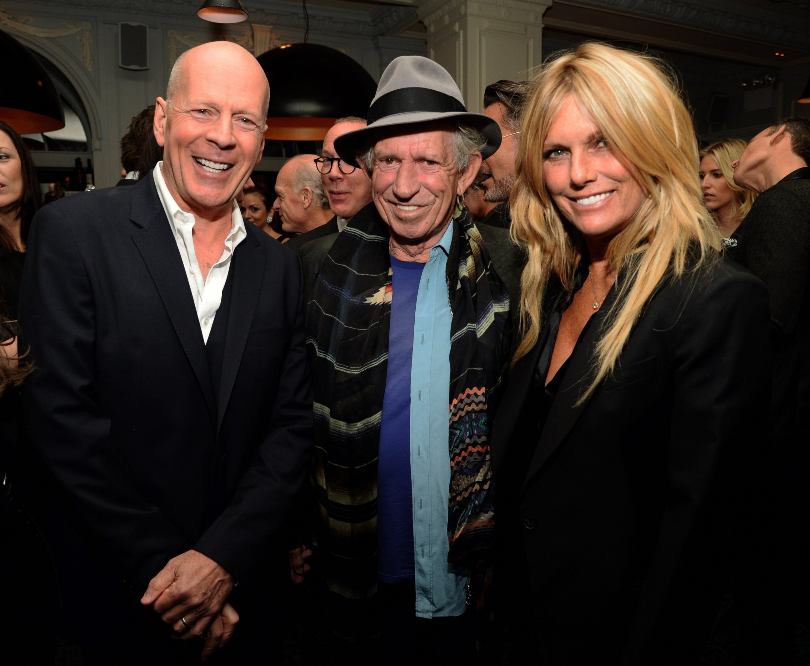 PHOTO: Bruce Willis, Keith Richards and Patti Hansen celebrate Bruce Willis' 60th birthday at Harlow