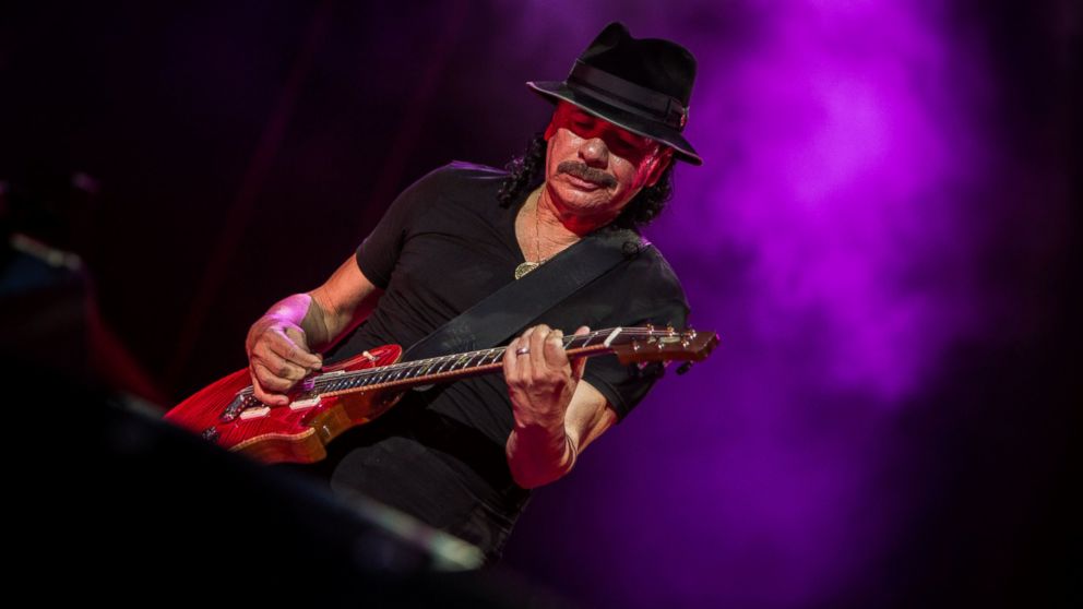 The Mexican-American musician, Carlos Santana performs on stage  during the "Moon and Stars Festival 2015" in Locarno, Switzerland. 