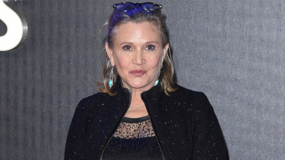 Carrie Fisher attends the European Premiere of "Star Wars: The Force Awakens" at Leicester Square, Dec. 16, 2015, in London.